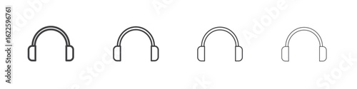 Ear muffs icon vector collection, illustration logo template in trendy thin line editable strokes style.
