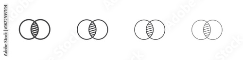 Diagram venn icon vector collection, illustration logo template in trendy thin line editable strokes style.