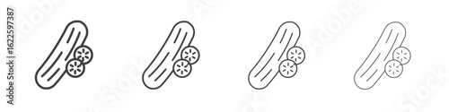 Cucumber icon vector collection, illustration logo template in trendy thin line editable strokes style.