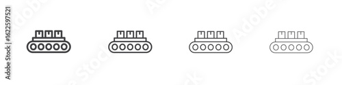 Conveyor belt icon vector collection, illustration logo template in trendy thin line editable strokes style.
