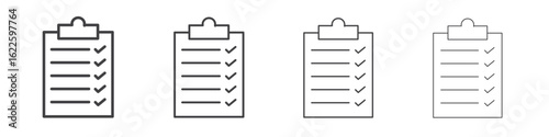Clipboard icon vector collection, illustration logo template in trendy thin line editable strokes style.