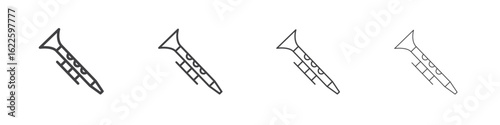 Clarinet icon vector collection, illustration logo template in trendy thin line editable strokes style.