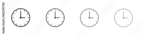 Clock face icon vector collection, illustration logo template in trendy thin line editable strokes style.