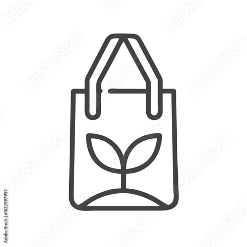 Eco bag icon for blogs, websites, clipart, zero waste, shopping, environment, educational and awareness materials, presentations
