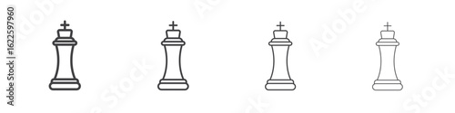 Chess king icon vector collection, illustration logo template in trendy thin line editable strokes style.