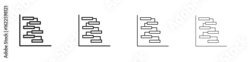 Chart gantt icon vector collection, illustration logo template in trendy thin line editable strokes style.