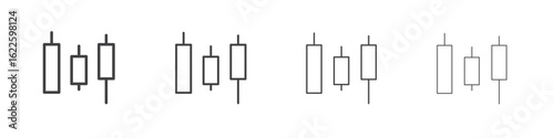 Chart candlestick icon vector collection, illustration logo template in trendy thin line editable strokes style.