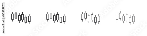 Chart candlestick icon vector collection, illustration logo template in trendy thin line editable strokes style.