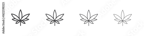 Cannabis icon vector collection, illustration logo template in trendy thin line editable strokes style.