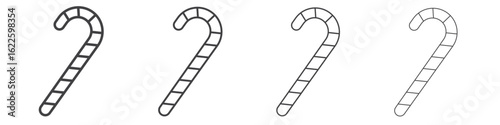 Candy Cane icon vector collection, illustration logo template in trendy thin line editable strokes style.