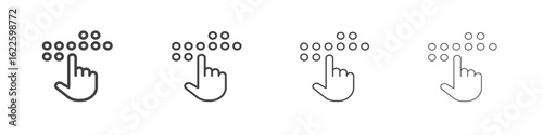 Braille icon vector collection, illustration logo template in trendy thin line editable strokes style.