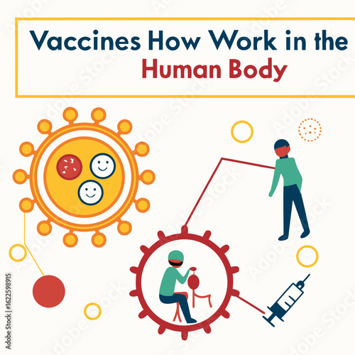 Infographic on how vaccines work in the human body generated by ai