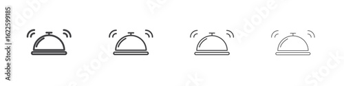 Bell concierge icon vector collection, illustration logo template in trendy thin line editable strokes style.