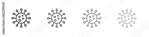 Bacteria icon vector collection, illustration logo template in trendy thin line editable strokes style.
