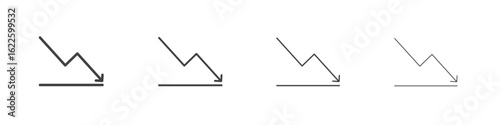 Arrow trend-down icon vector collection, illustration logo template in trendy thin line editable strokes style.