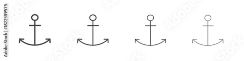 Anchor icon vector collection, illustration logo template in trendy thin line editable strokes style.