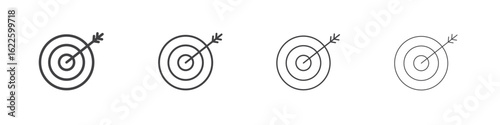 Aim icon vector collection, illustration logo template in trendy thin line editable strokes style.