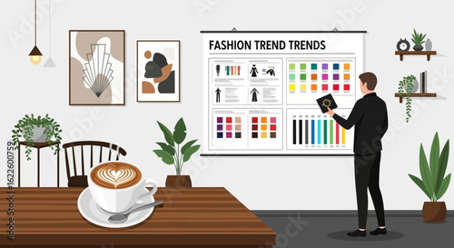Presentation Of Modern Fashion Trends And Design in Minimalist Office