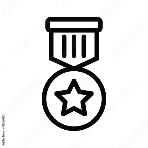 Army Badge Vector outline icon. Eps 10 file