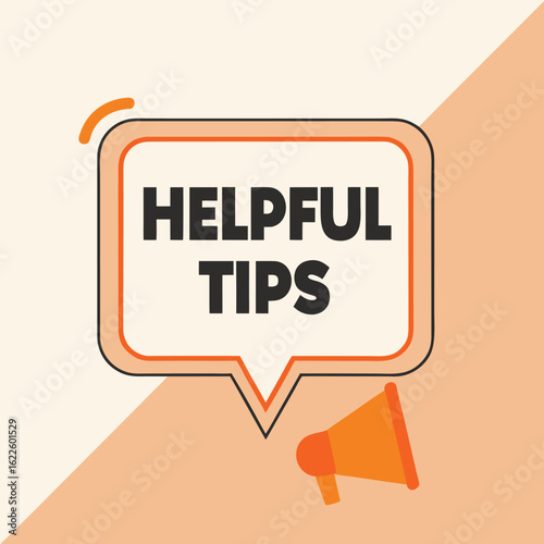Speech bubble with megaphone conveying helpful tips and advice suitable for banners and advertisements