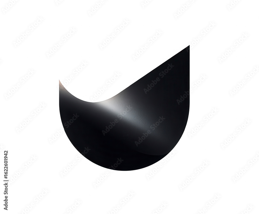 Fototapeta premium Dark, smooth, abstract shape, teardrop form