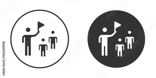 Tour guide people icon in glyph style for web Design. UI UX icons