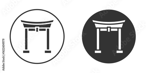 Torii gate icon in glyph style for web Design. UI UX icons