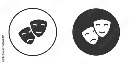Theater masks icon in glyph style for web Design. UI UX icons