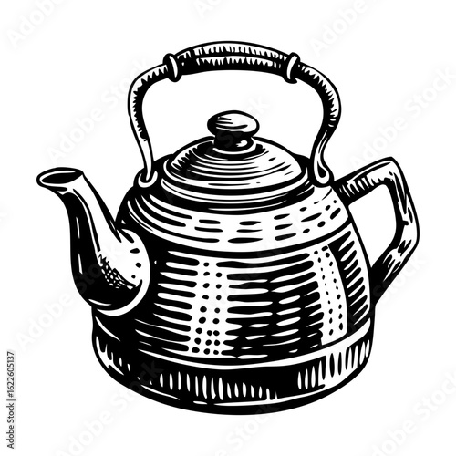 A sketchy style illustration representing tea kettle