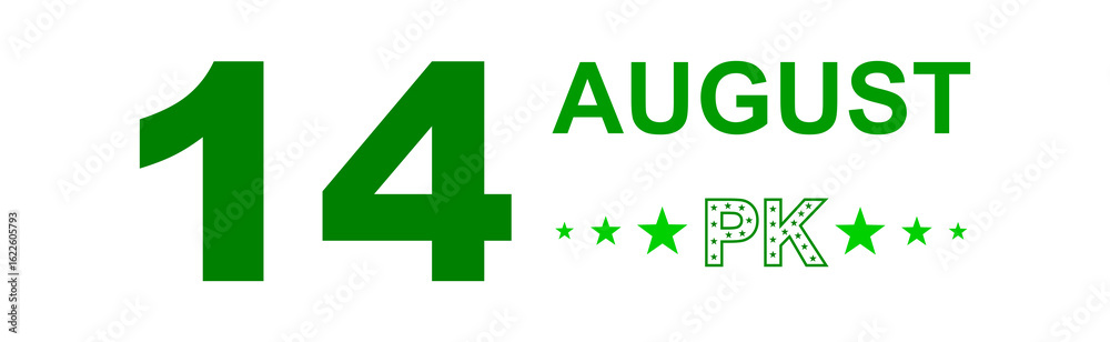 Obraz premium 14 August PK Typography Design – Pakistan Independence Day Vector for Poster, Banner and Commercial Use