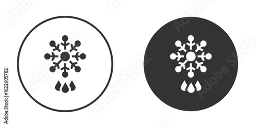 Snowflake droplets icon in glyph style for web Design. UI UX icons