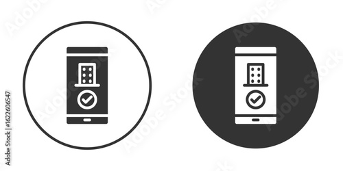 Reservation smartphone icon in glyph style for web Design. UI UX icons
