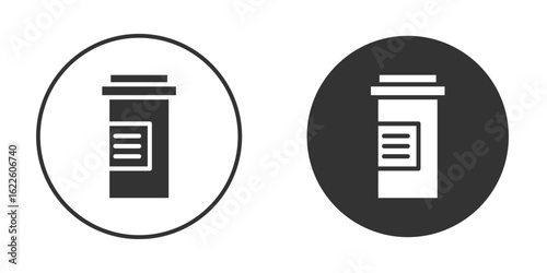 Prescription bottle icon in glyph style for web Design. UI UX icons