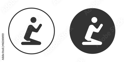 Person Praying icon in glyph style for web Design. UI UX icons