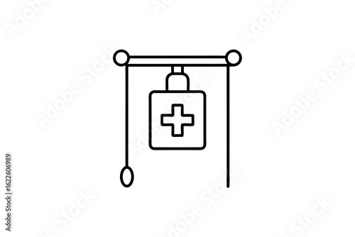 pharmacy signboard line icon cross medicine shop