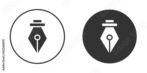 Pen nib icon in glyph style for web Design. UI UX icons