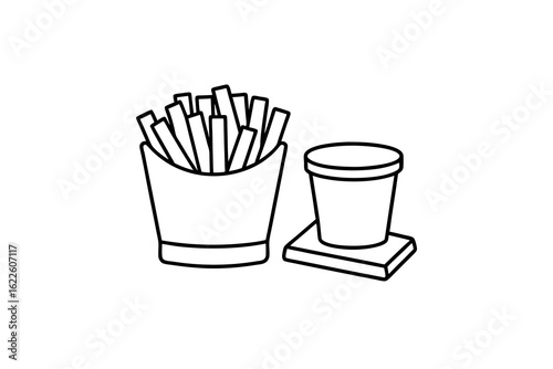 dipping sauce container icon outline condiment cup
