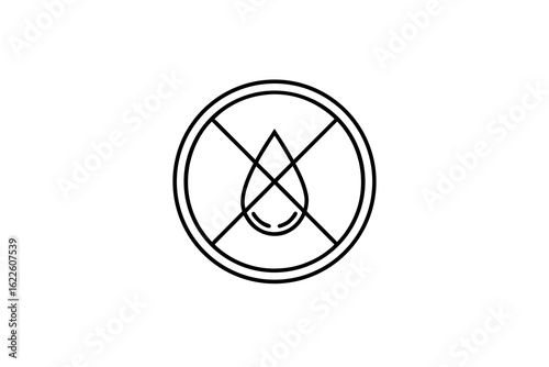 droplet prohibition icon water no liquid forbidden symbol