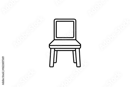 dining chair icon minimal line furniture modern seat