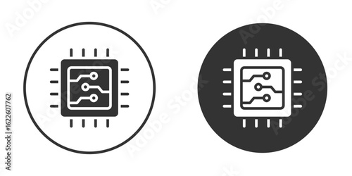 Microchip icon in glyph style for web Design. UI UX icons