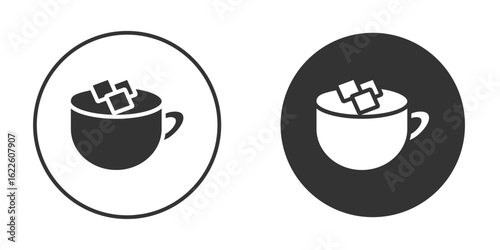 Marshmallows Mug icon in glyph style for web Design. UI UX icons