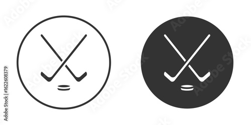Hockey sticks icon in glyph style for web Design. UI UX icons