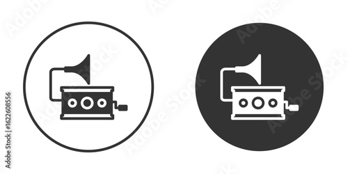 Gramophone icon in glyph style for web Design. UI UX icons