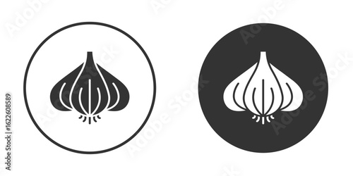 Garlic icon in glyph style for web Design. UI UX icons