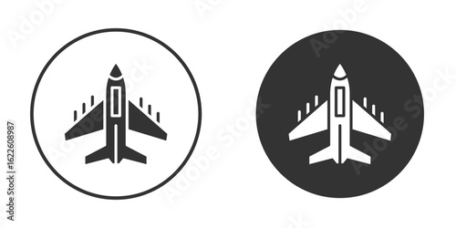 Fighter jet icon in glyph style for web Design. UI UX icons