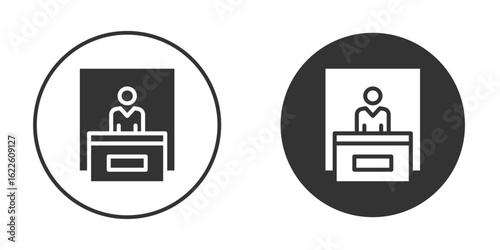 Exhibitor icon in glyph style for web Design. UI UX icons