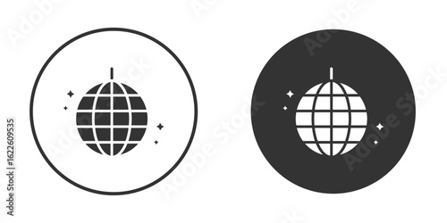 Disco ball icon in glyph style for web Design. UI UX icons