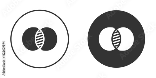 Diagram venn icon in glyph style for web Design. UI UX icons