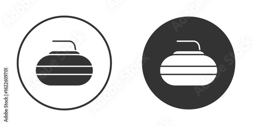 Curling stone icon in glyph style for web Design. UI UX icons