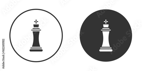Chess king icon in glyph style for web Design. UI UX icons